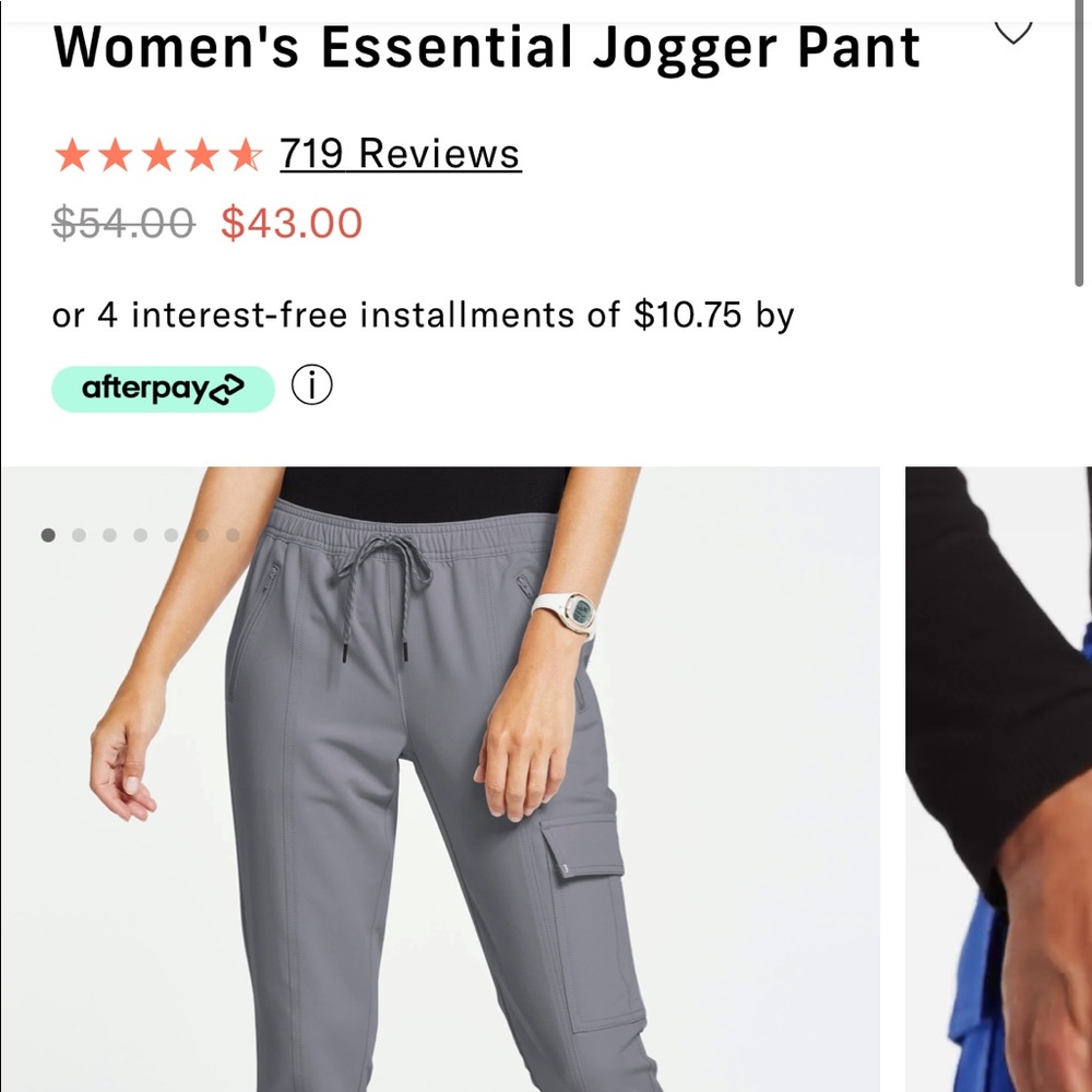 Womens jogger scrub Jaanuu pant gray petite